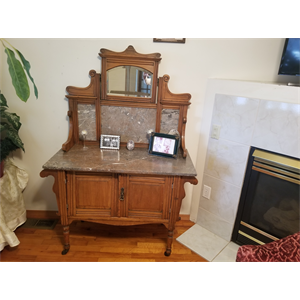 ITEX - Marketplace Ads - Antique Marble Top Dry Sink Buffet And Side Table
